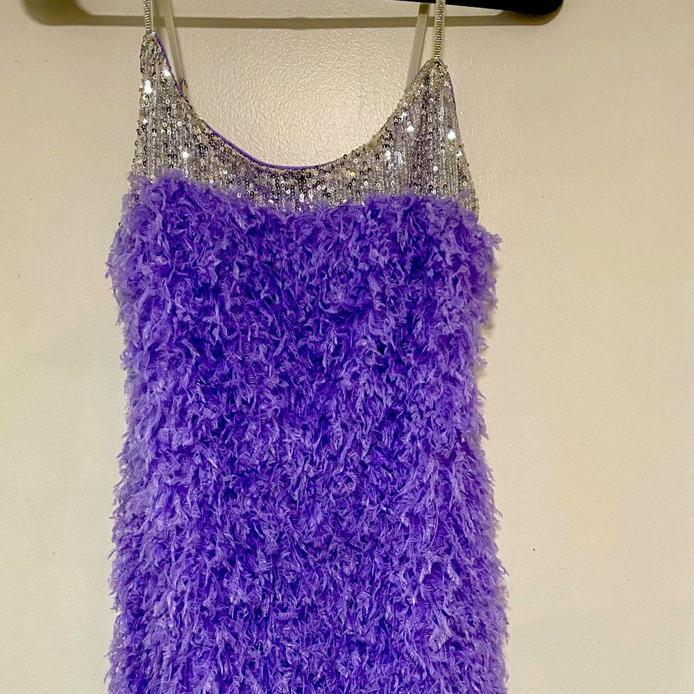 Brand New Dolls Kill Silver Sequin/Purple Mini Dress. Tag Still Attached.